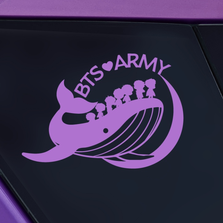 BTS whale sticker purple