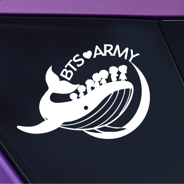 BTS Whale sticker white
