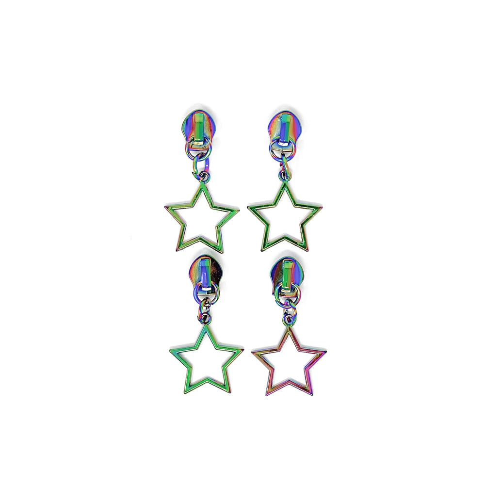 set of 4 rainbow star zipper pull for #5 nylon zipper tape