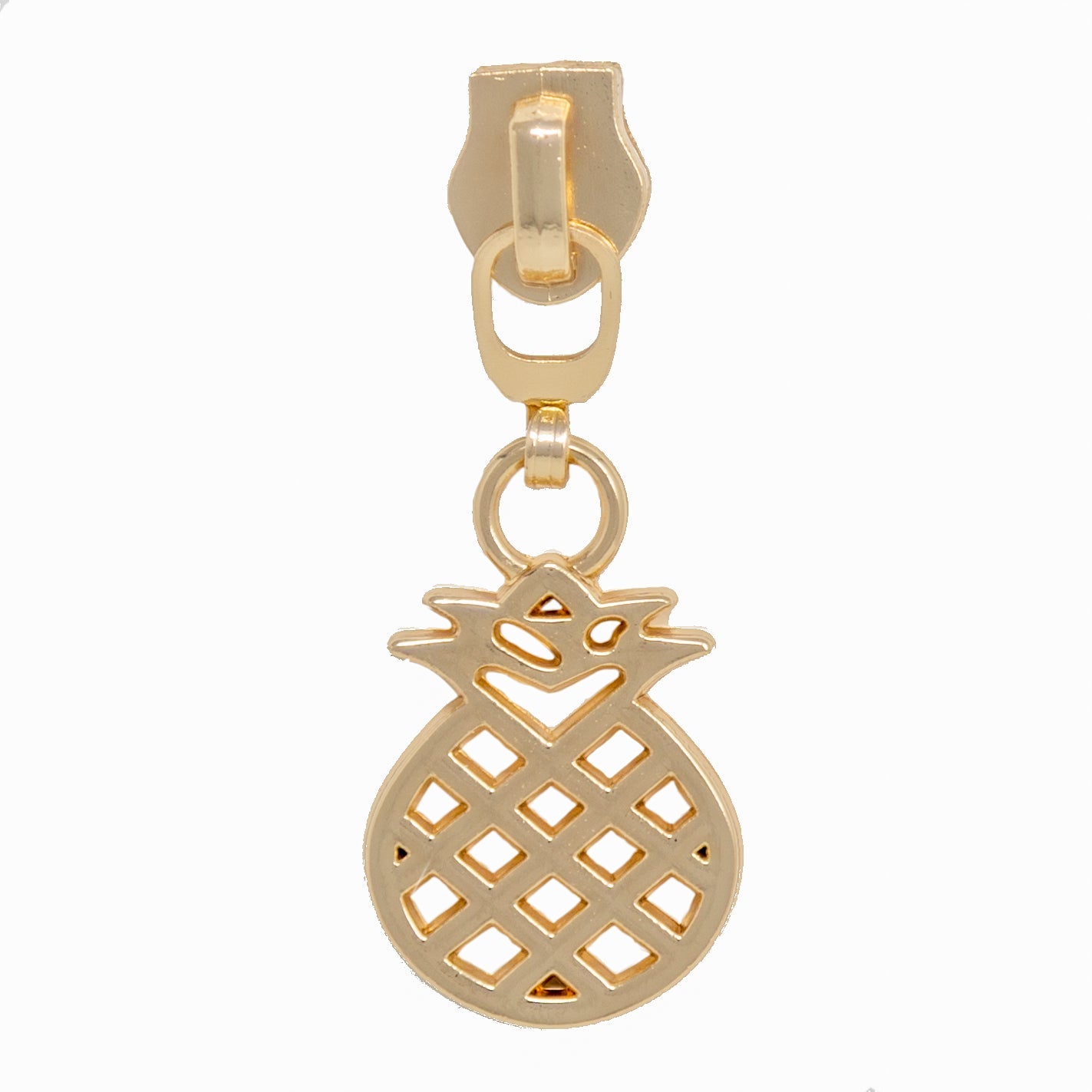 gold pineapple zipper pull for #5