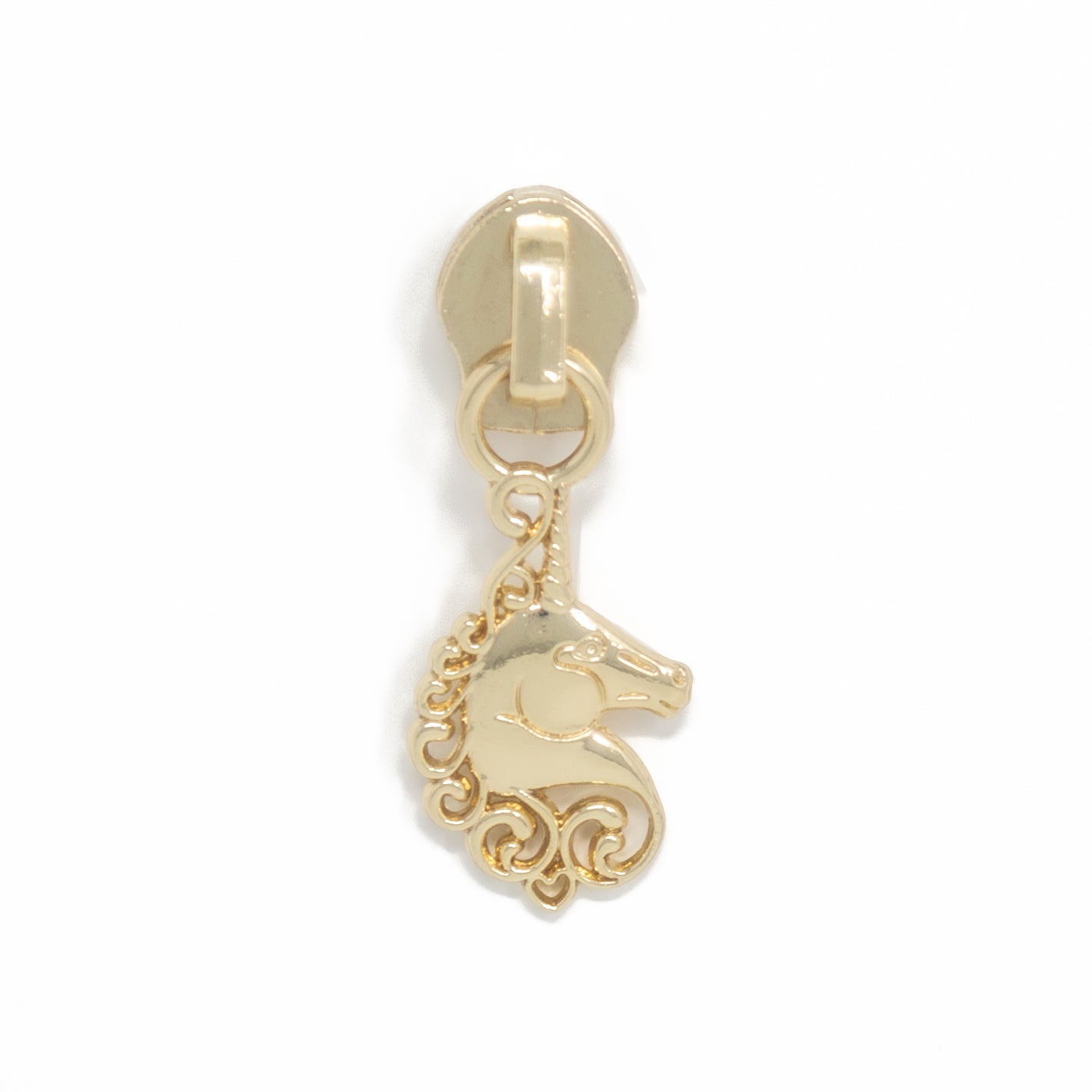 light_gold_unicorn_zipper_pull_for_5_nylon zipper tape