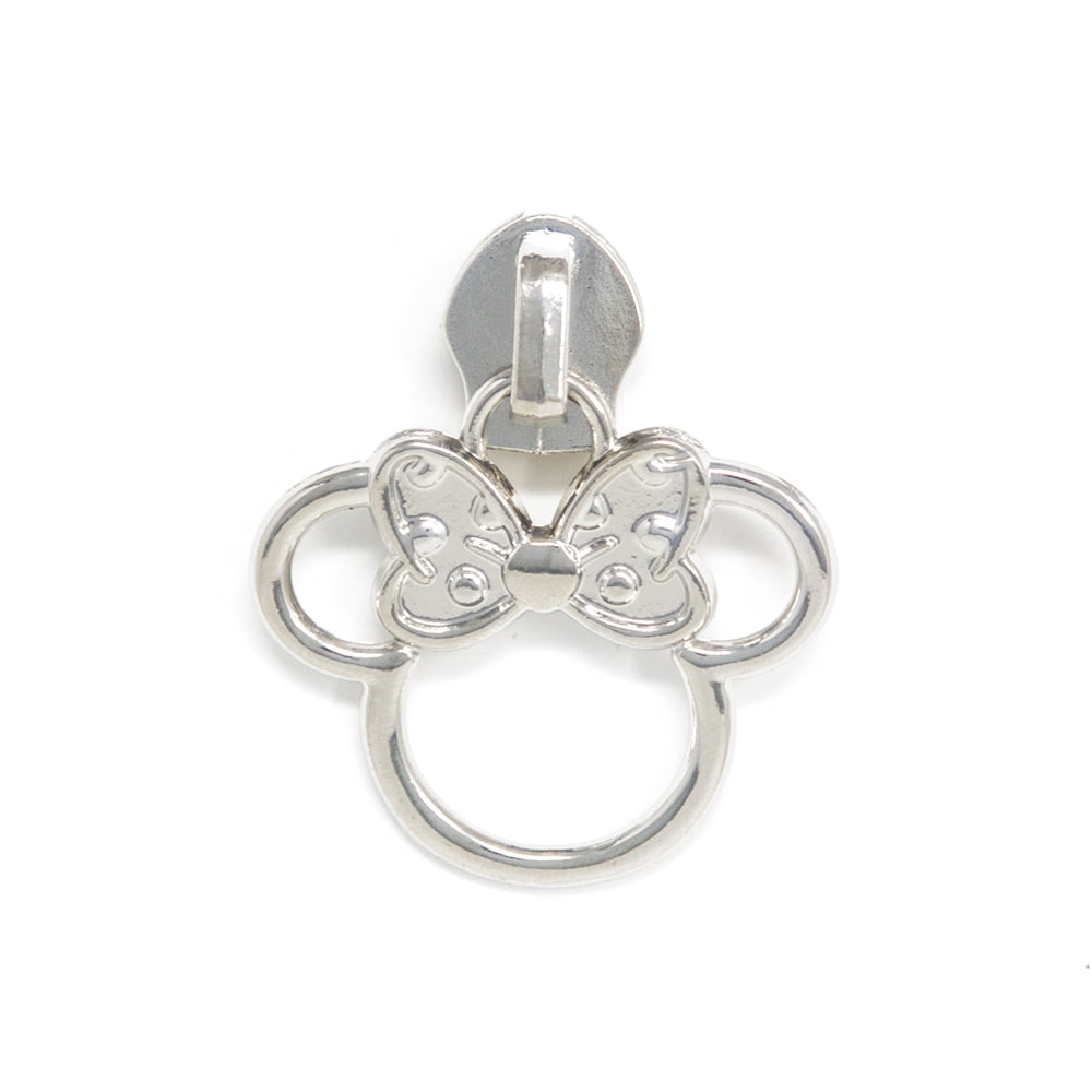 silver mouse ears zipper pull for #5 nylon 