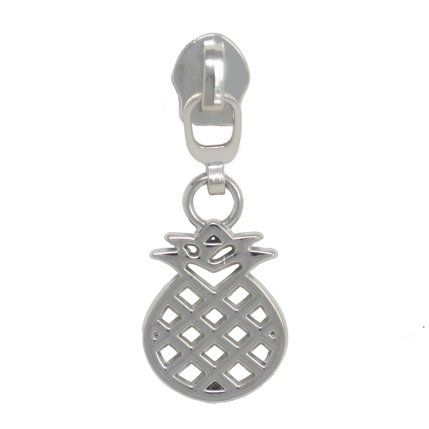 silver pineapple zipper pull for #5