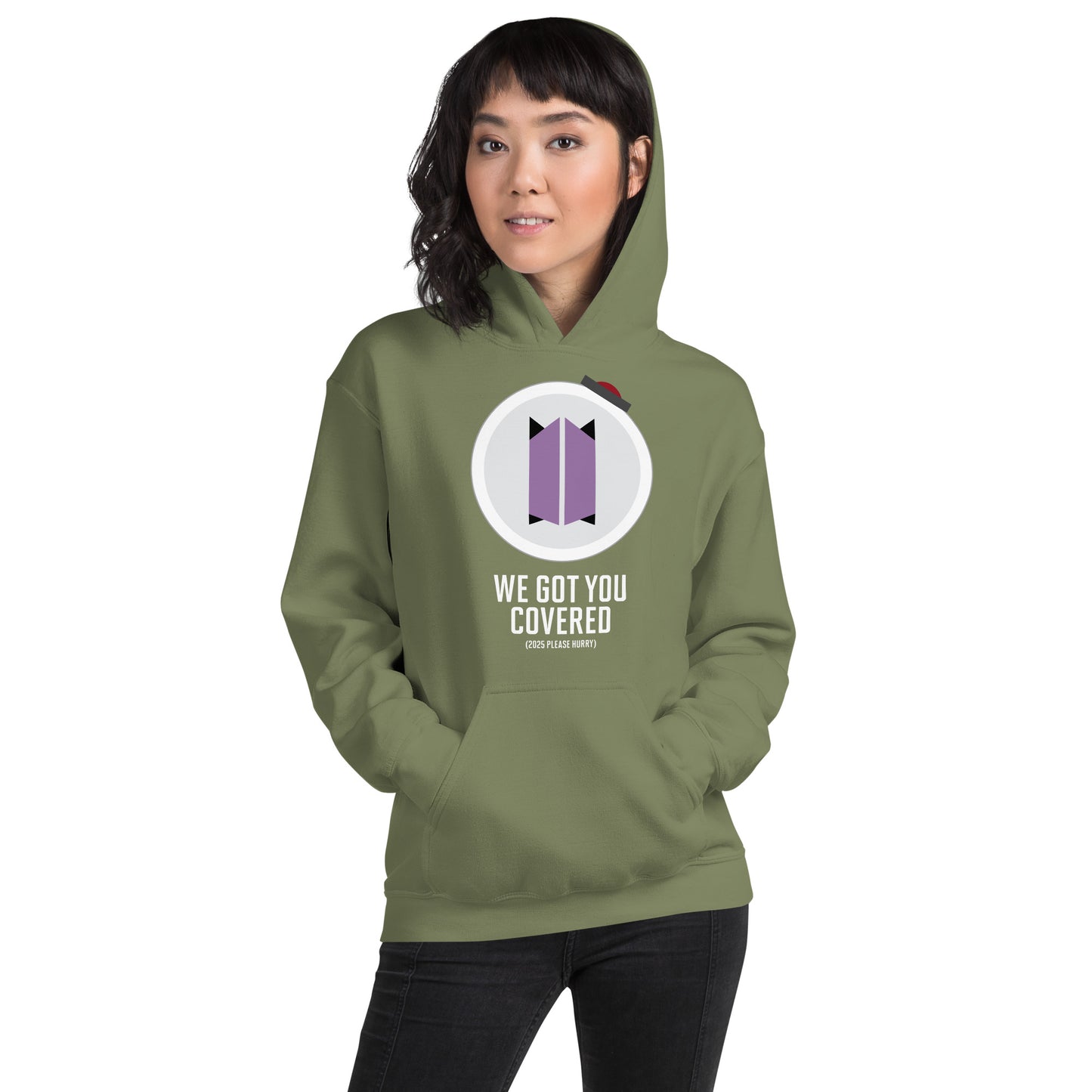 Pullover Hoodie - BTS ARMY We Got You Covered - White lettering